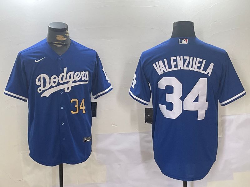 Men Los Angeles Dodgers #34 Valenzuela Blue Game 2024 Nike MLB Jersey style 11204